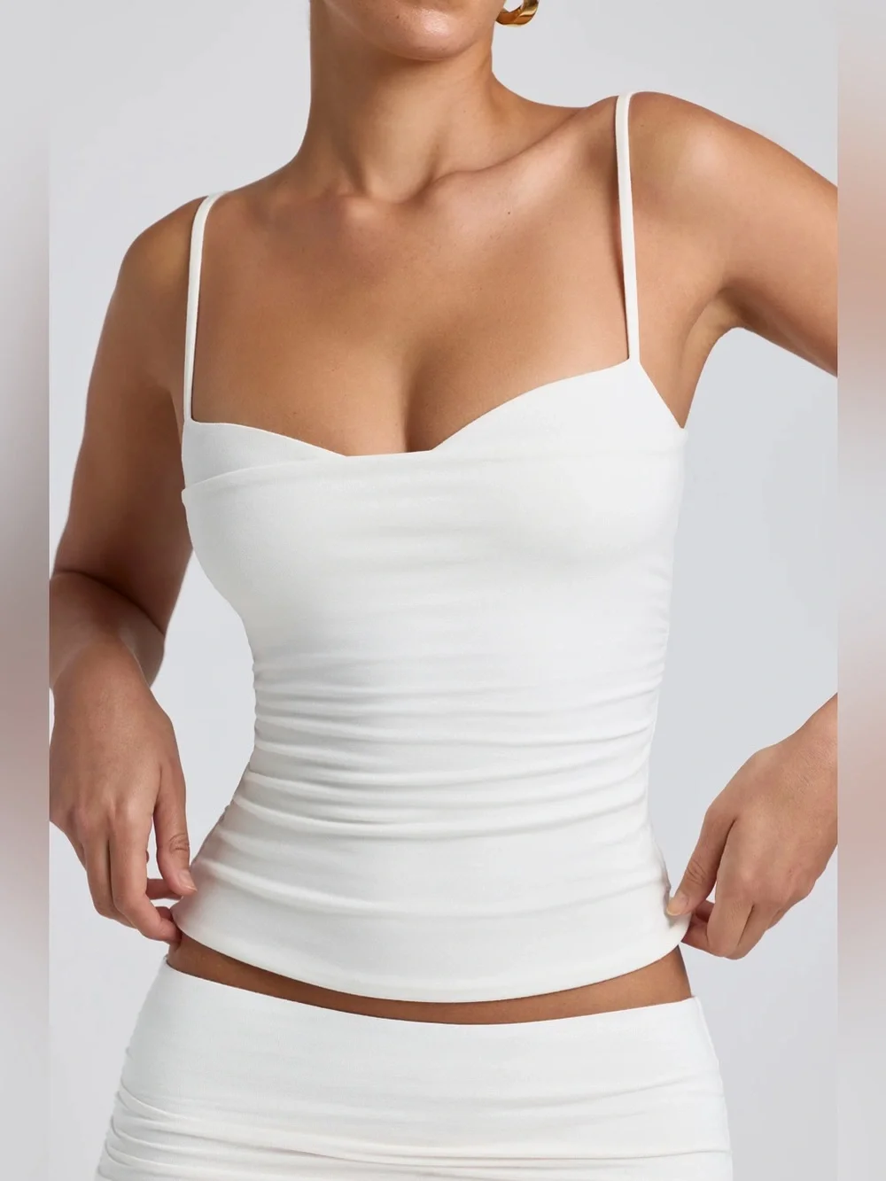 Modal Ruched Layered Tank Top - Picture 4 of 8